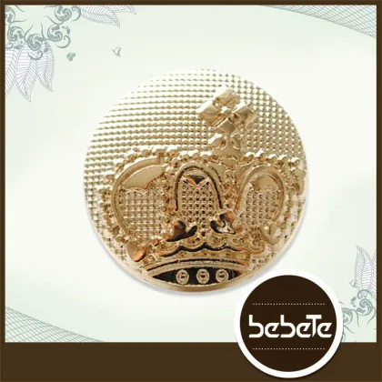 ballast-surfaced metal gold crown buttons