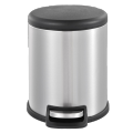 Brushed Stainless Steel Kitchen Garbage Can Round Step