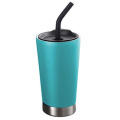 Tragbare isolierte Becher-Tumbler-Becher mit Deckel-Strohhalm