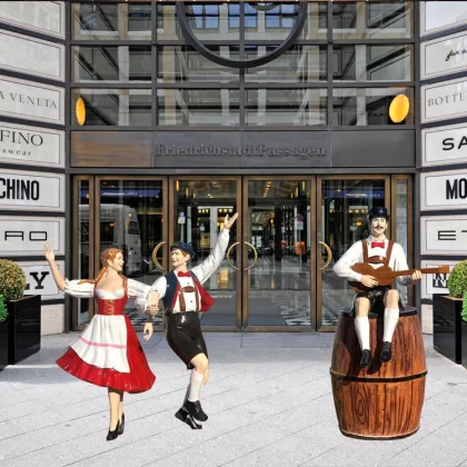 Happy celebrate statue fiberglass red wine sculpture