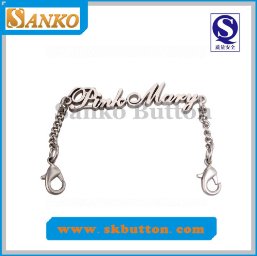 Letter Shape Metal Chain Label