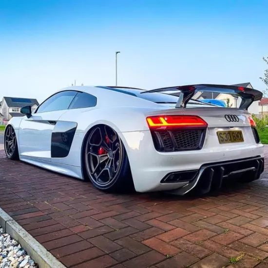 Carbon Fiber Body Kit for R8 V10 2017-2019 - Trunk Wing Spoiler & Side Skirt Front Lip Rear Diffuser