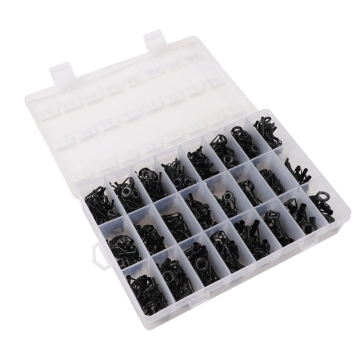 TAIGEK 230pcs/Box Fishing Ceramic Top Ring Stainless Steel Rod Tip Guides 1.6mm-4.8mm