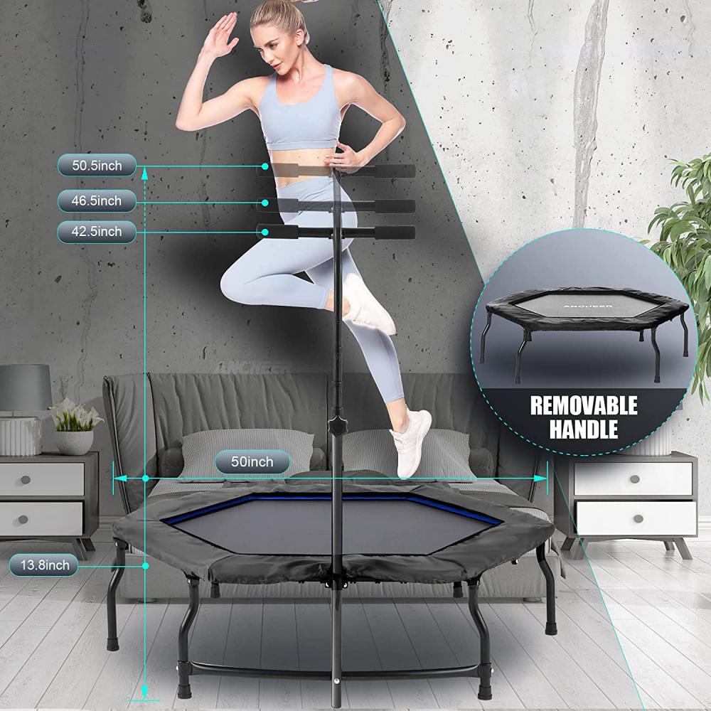 Hexagonal Adults Trampoline with Handle High Elasticity