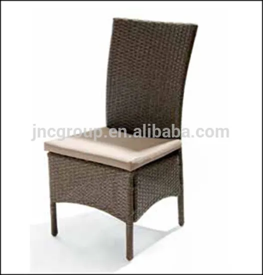 Rattan chair with seat cushion for restaurant, outdoor dining chair
