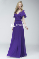 CE1041 elegante v-pescoço manga manga longa roxo modesto dama vestidos com mangas