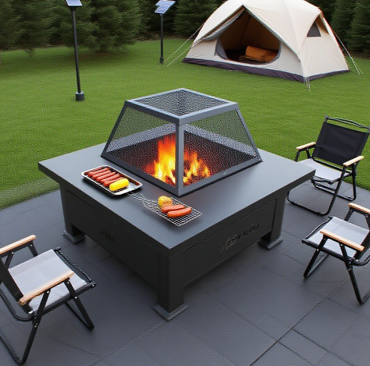Outdoor all-iron fire pit