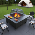 Outdoor Iron Fire Pit Square Mesh