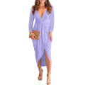 Women's Long Sleeve Ruched Wrap Dress