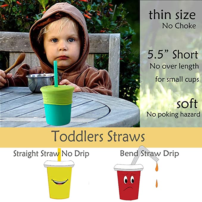 Short Reusable Silicone Straws