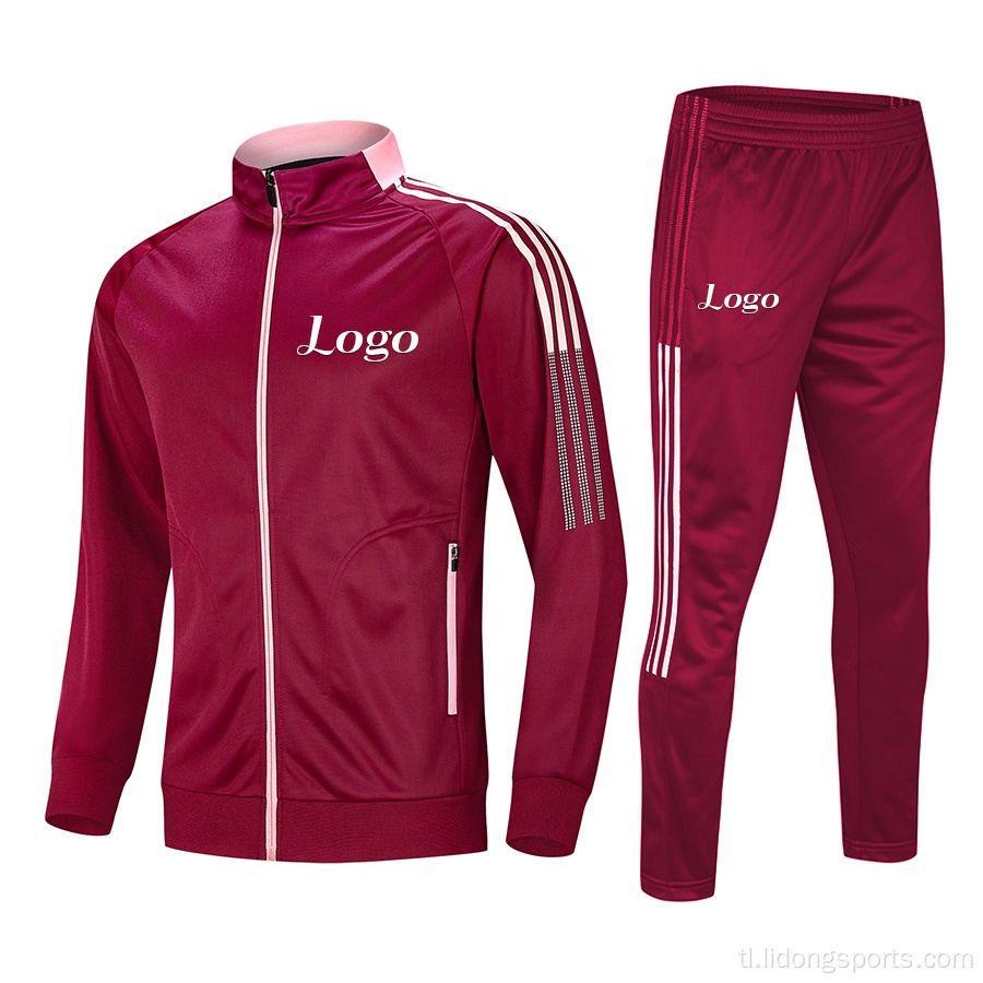 Dalawang-piraso set jacket at pantalon men&#39;s soccer trackuit