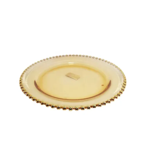 13 inch gold rim glass Plates for wedding