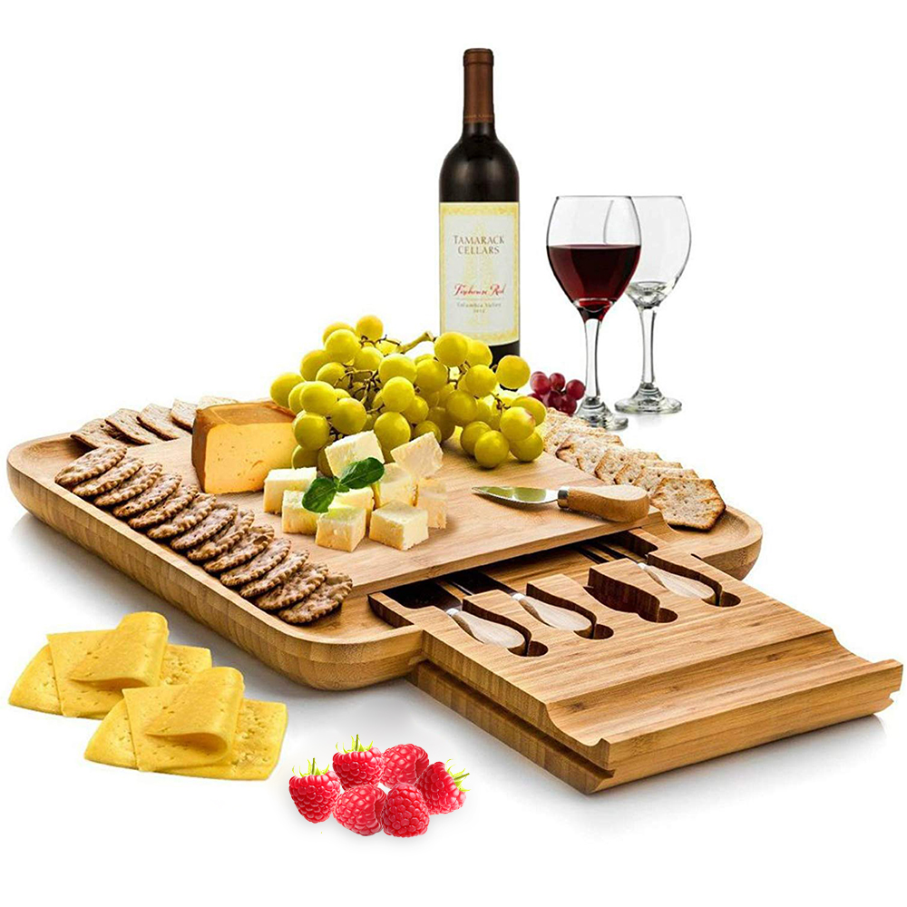 BAMBOO CHEESE BOARD with knife set