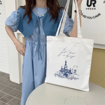 Castle Minimalist Eco Friendly Blank Custom Canvas Bag