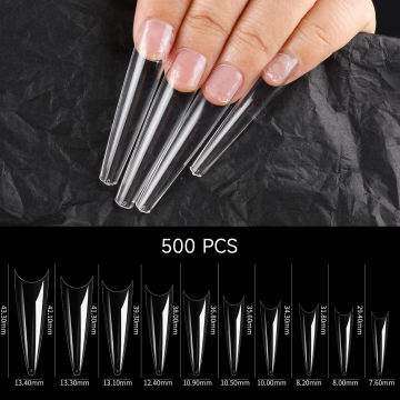 New Arrival French False Nail Tips - 500 Piece Boxed Set with Stickers
