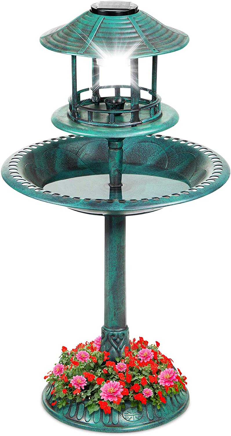 Vintage Resin Pedestal Fountain Decoration for Yard