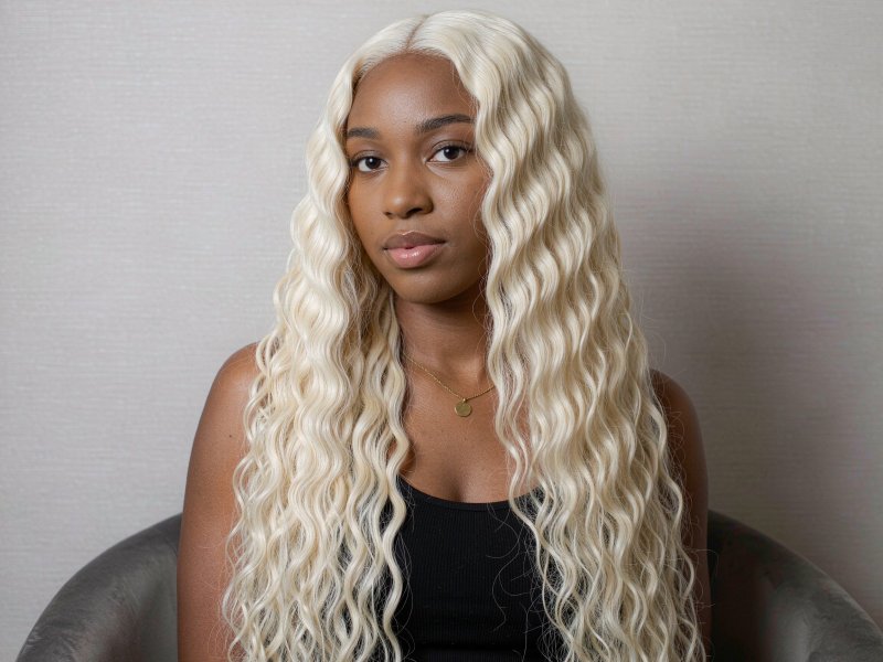 Natural Black Deep Wave Lace Front Wig 100% Human Hair