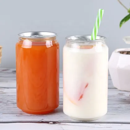 Customize Logo Food Grade Plastic Soda Can for Milk Tea Shop