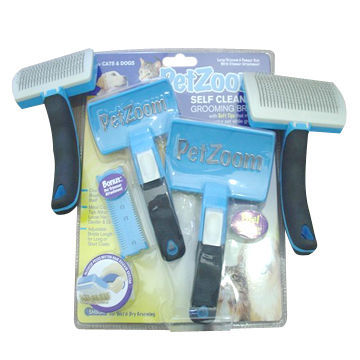PetZoom Self Cleaning Grooming Brush for Dogs and Cats, Perfect for Wet and Dry Grooming