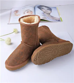 Genuine Cow Leather Warm Ladies Boots