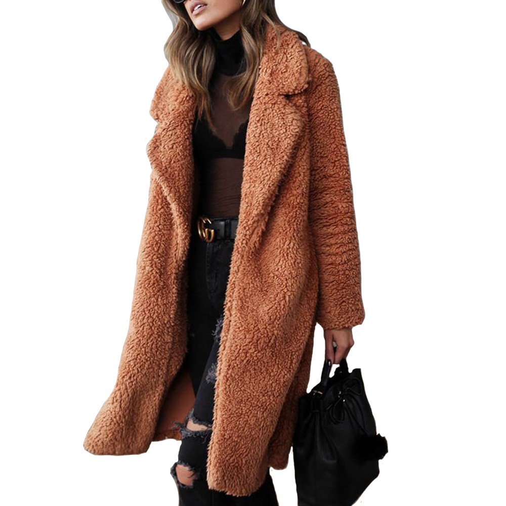 Women's Lapel Open Front Long Cardigan Coat