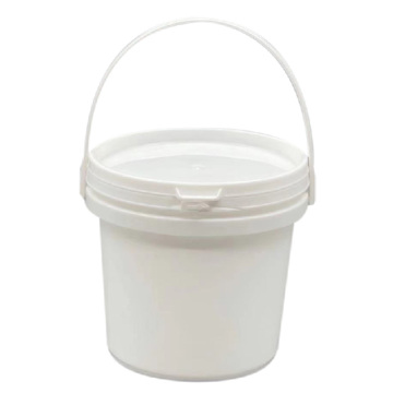 1LK White Food Grade Plastic Buckets with Handle - Customizable and Affordable