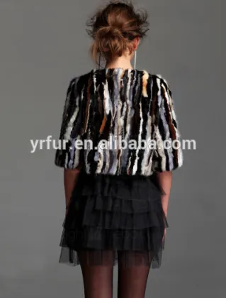 YR388 Scrap Combined Mink Fur Jackets/New Women Colorful Fur Jackets