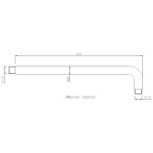 Salida de agua de brazo de ducha universal extra largo