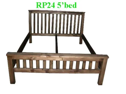 Distressed 5' Pine Bed/Wood Bed/Solid Pine Bed