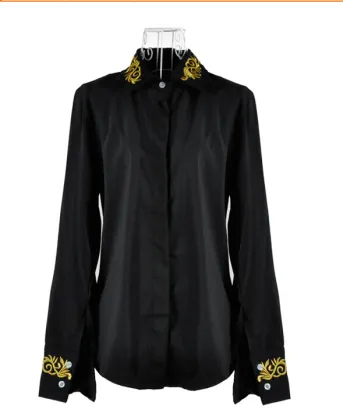 Women's fashion golden embroidery shirt