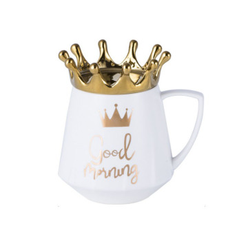 Nordic Creative Light Luxury Crown Cup Mobile Holder - Keramische mok voor geschenken