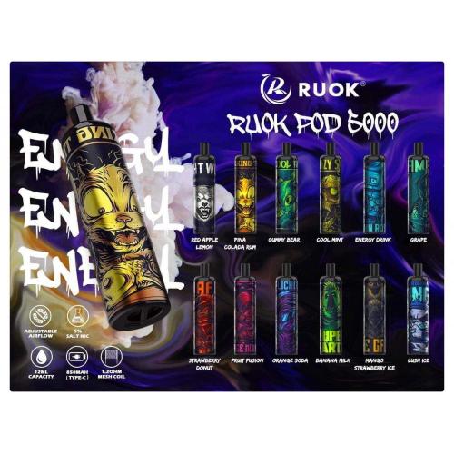 RUOK Energy 5000 Puffs Kit Vape descartável por atacado