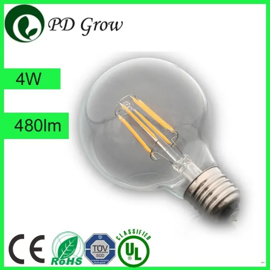 PD Lamp 6W 8W G80/G95/G125 LED FILAMENT GLOBE LIGTHS HALF CHROME/MIRROR DIMMABLE 120V E26