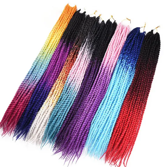 Hot Sell 14 18 22 24 Inch Wholesale Pre Looped Ombre Jumbo Braid Senegalese Mambo Twist Crochet Braiding Hair