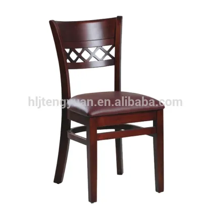 Classic Beautiful Soft Cushion Mahogany Leather Dining Chair