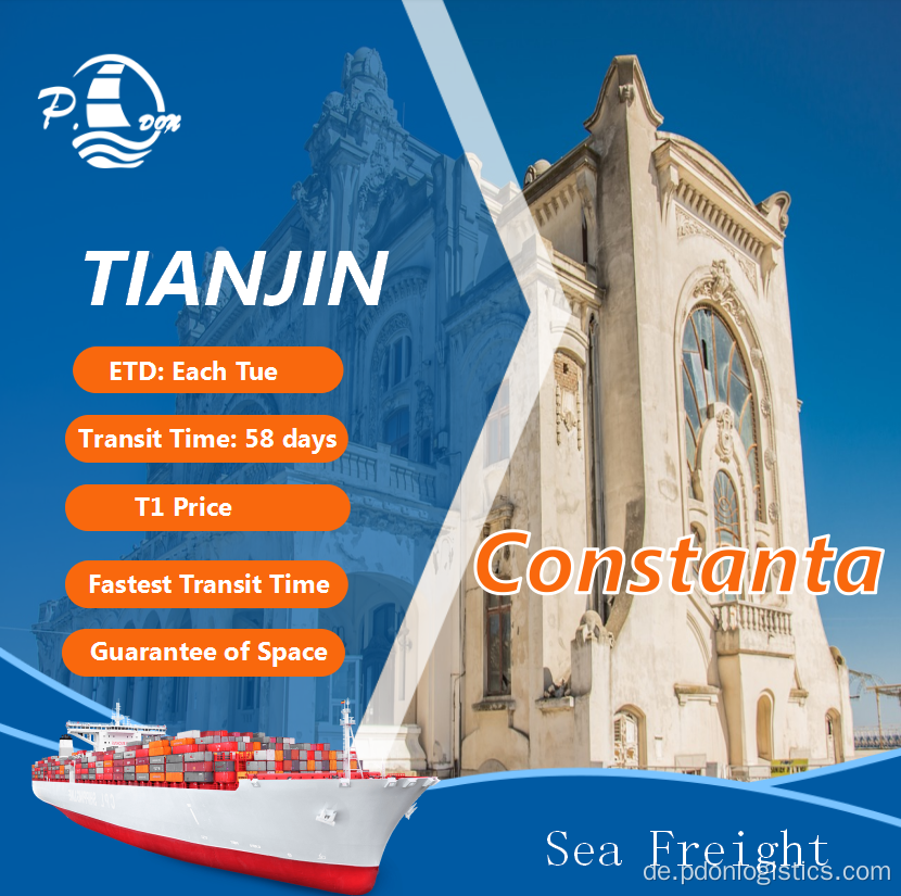 Versandkosten von Tianjin nach Konstanta