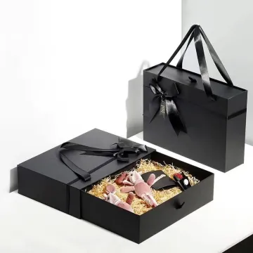 Customized high-quality black ribbon gift box