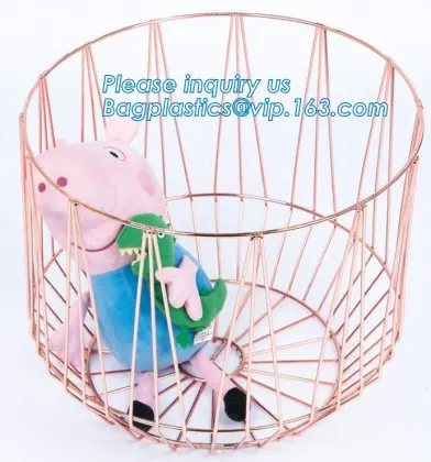 Wire Laundry Baskets For Babies, Handled metal wire baskets iron laundry storage baskets with fabric lining
