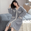women's autumn and winter thick nightgown