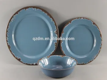12pcs Rustic Melamine dinner set Custom Color