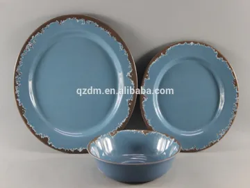 12pcs Rustic Melamine dinner set Custom Color