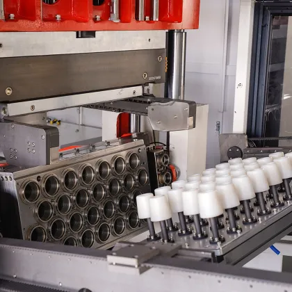 Automated Thermoforming Machine for Producing Tilting Mould Brown Plastic Cups