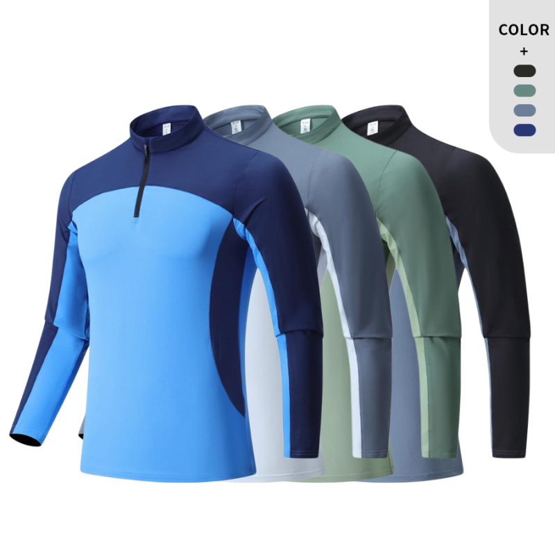 Men Long Sleeve Quarter Training Jogging Wear