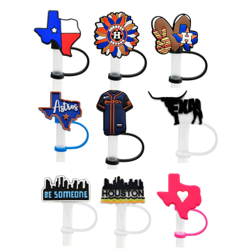 Vendita calda Toppers di cannuccia in silicone eccentrica in stile Texas: design riutilizzabile e divertente per bicchieri e bicchieri da vino
