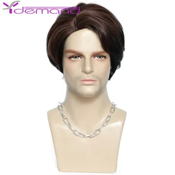 Wholesale Synthetic Handsome Short  Wig Y Demand Synthetic Hair Full Replacement Hair Daily Wigs Men
