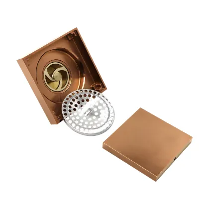 Hot Sales Gold Square Invisible Anti-odor Shower Drain - Brass Floor Drain