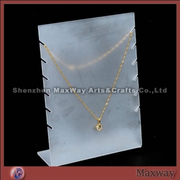 Angled dull polish acrylic necklace holder
