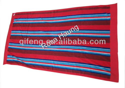 factory price red extra large stripe Beach Towel sky blue foldable