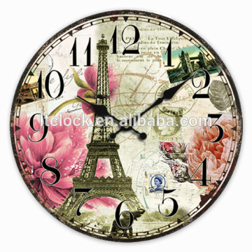2013 New High Quality Good Price MDF Wood Round Wall Clock Promotional Clock with Vintage image