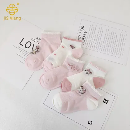 Cartoon KT Cat Socks Mesh Breathable Girl